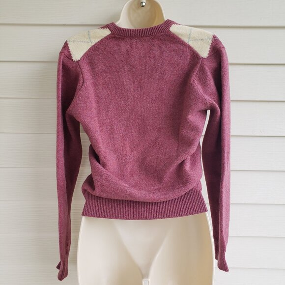 Vintage Andrew Stewart 100% Pure Lambswool Argyle Sweater Made in Scotland - Picture 5 of 7